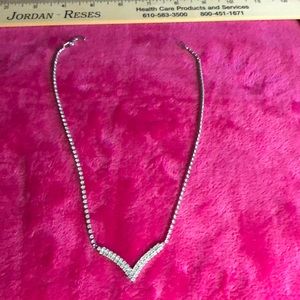 Costume silver necklace and post earrings